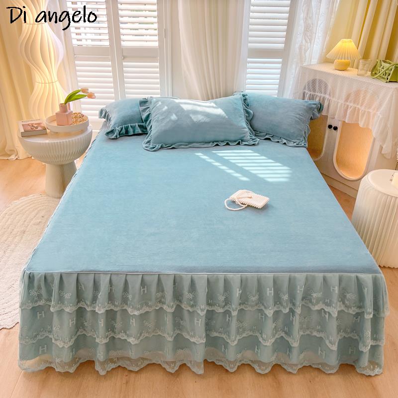 Home Fashion Textiles - Kristal Fluweel Europese Stijl Bedrok Elegant