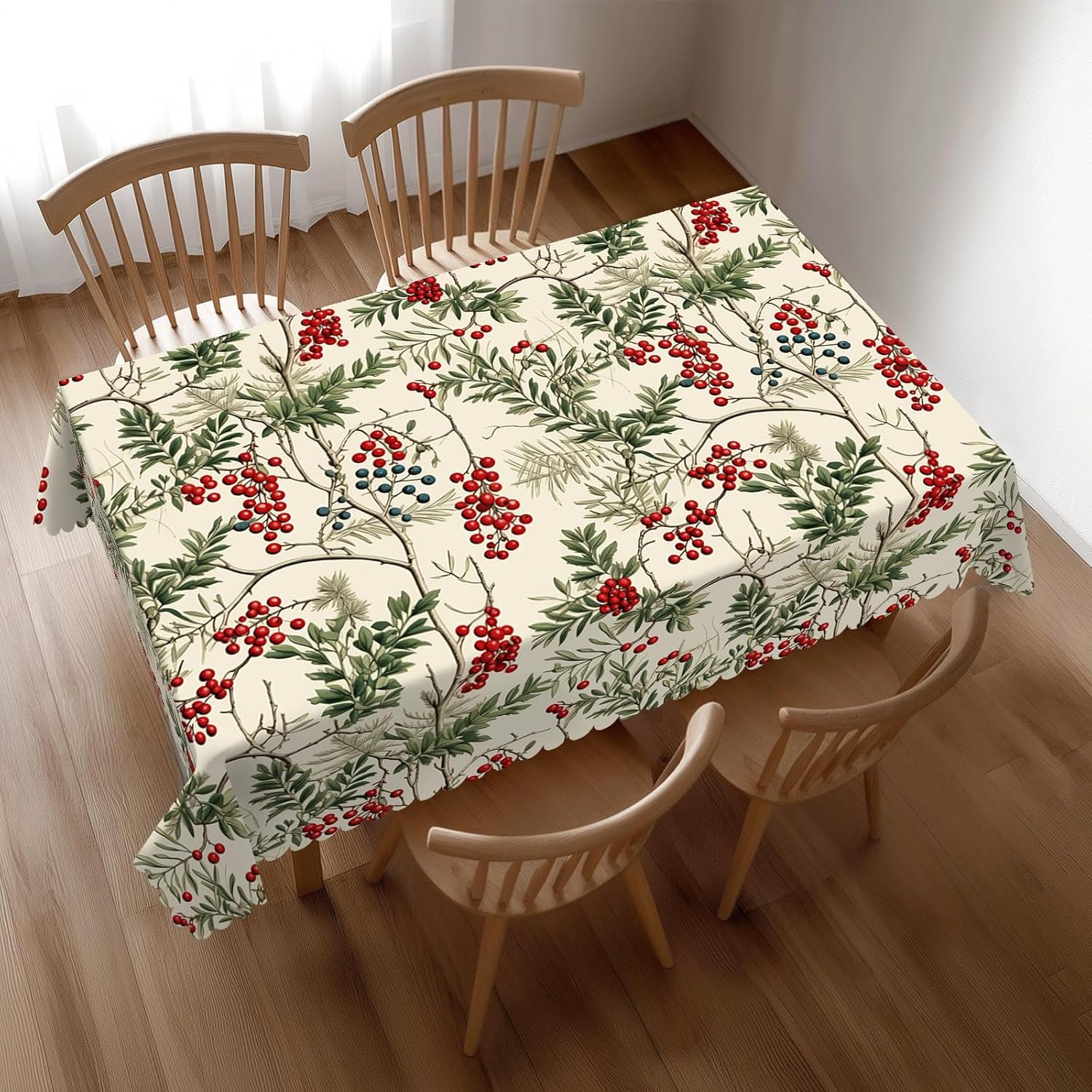 Home Textiles Premium - Aquarel Holly Berry kersttafelkleed, premium winter