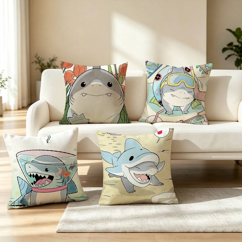 Home Landing Textiles - Schattig Jeff de Landshaai Kussenhoes Vierkant