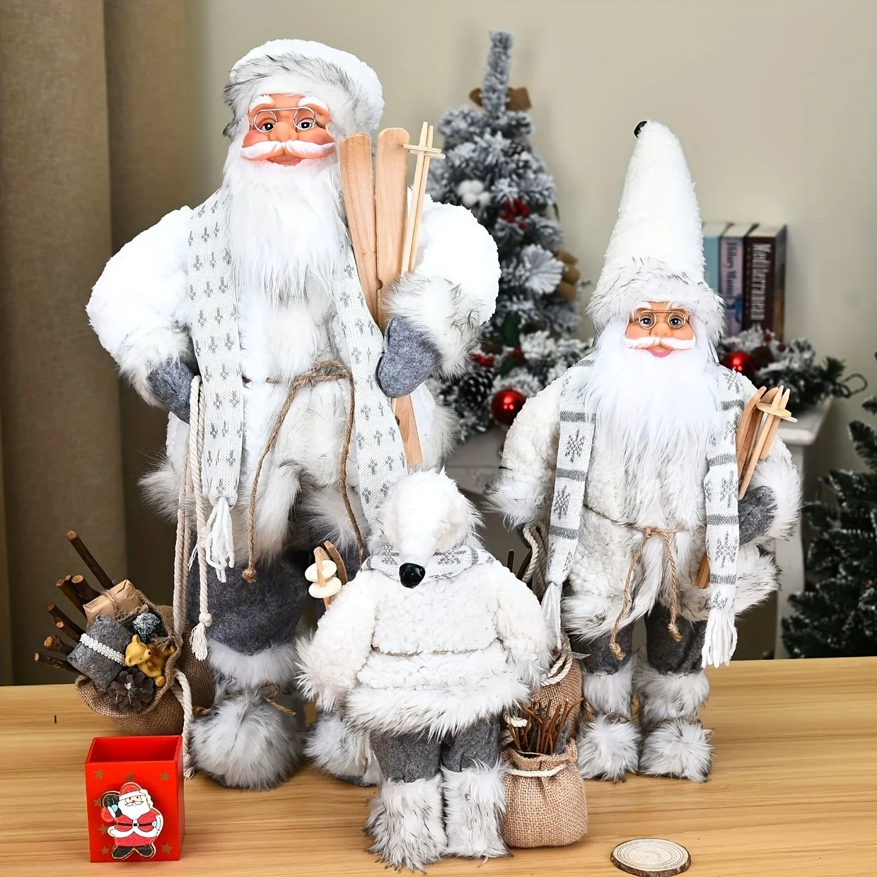 Blauwe en witte kerstman, kers - Home Textiles And Furnishing recensie en prijs