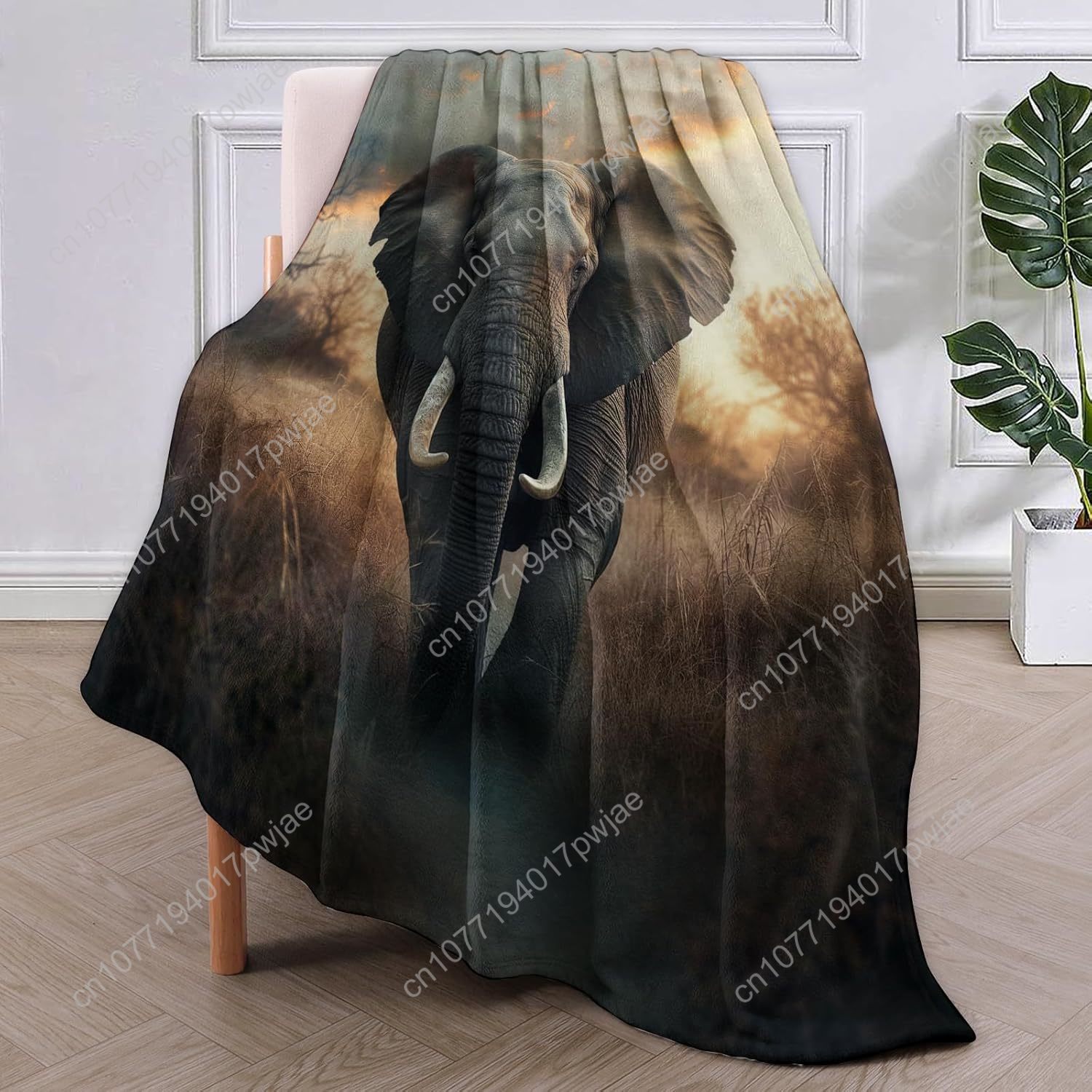 Fleece deken met olifant, real - Home Textiles Blanket recensie en prijs