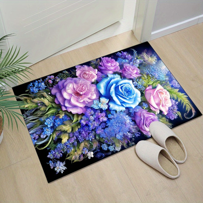 Bloementapijt met blauwe en pa - Home Textiles And Furnishing recensie en prijs