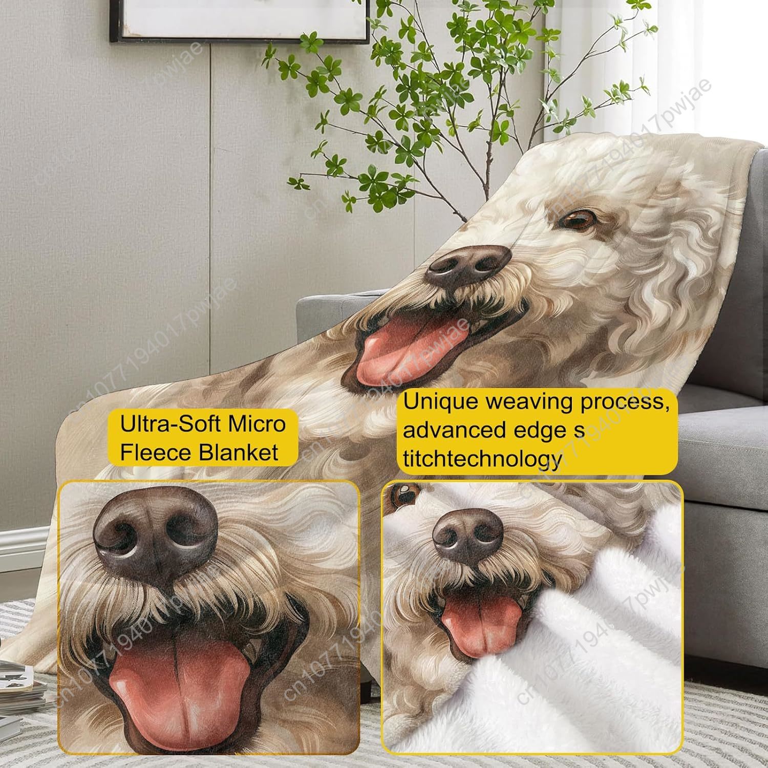 Vrolijke poedelportretdeken Re - Home Textiles Blanket recensie en prijs